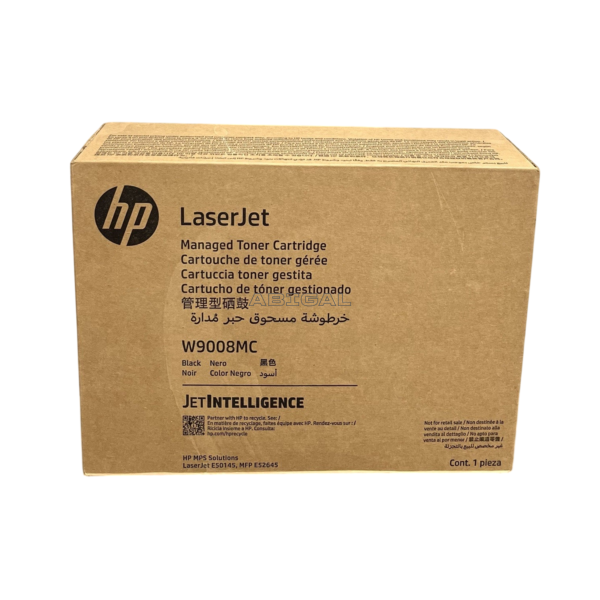 Cartucho De Toner Hp W9008MC Black, Para Impresoras Hp Color LaserJet Managed MFP E50145DN / E52645DN / Flow E52645C, Rendimiento Hasta 23,000 Páginas.